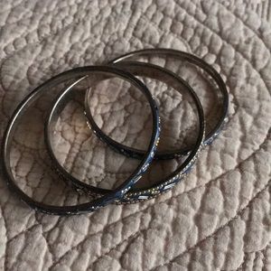3 Lt Blue Bangles from India
